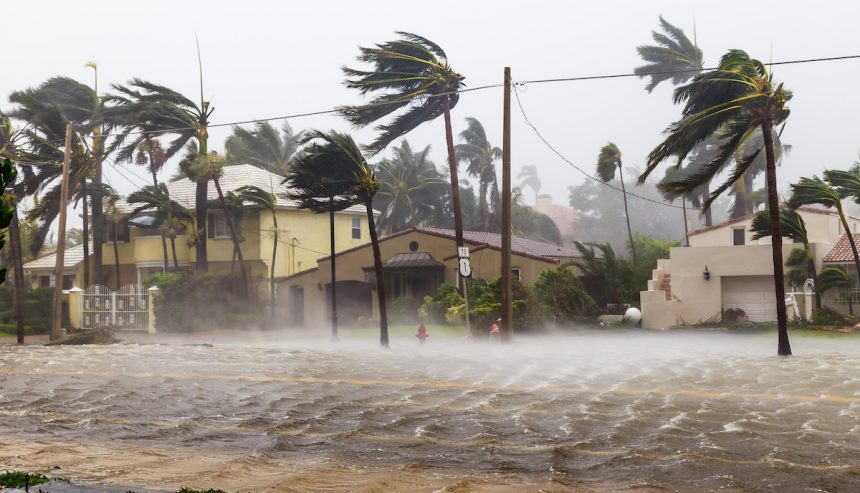 hurricane in progress.