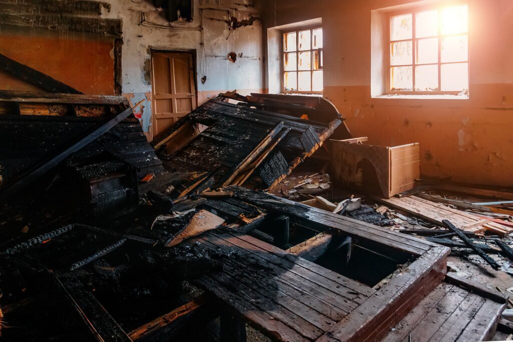 fire damage and soot