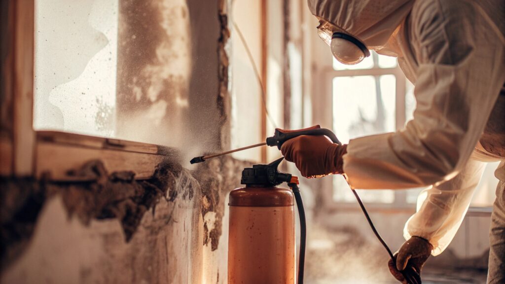 Professional mold remediation specialist removing mold safely to reduce DIY mold removal risks and prevent spreading