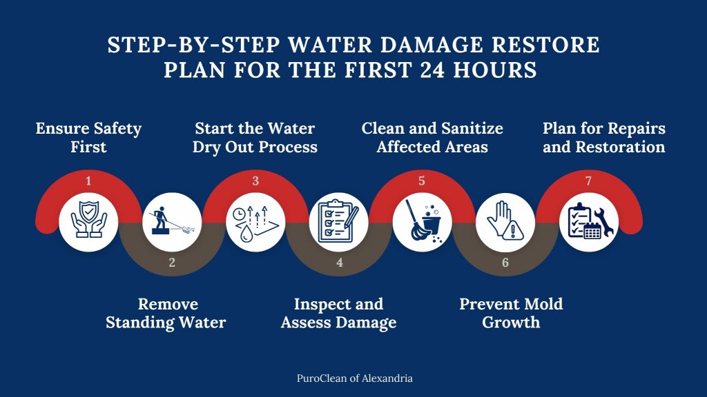 Water damage restore plan