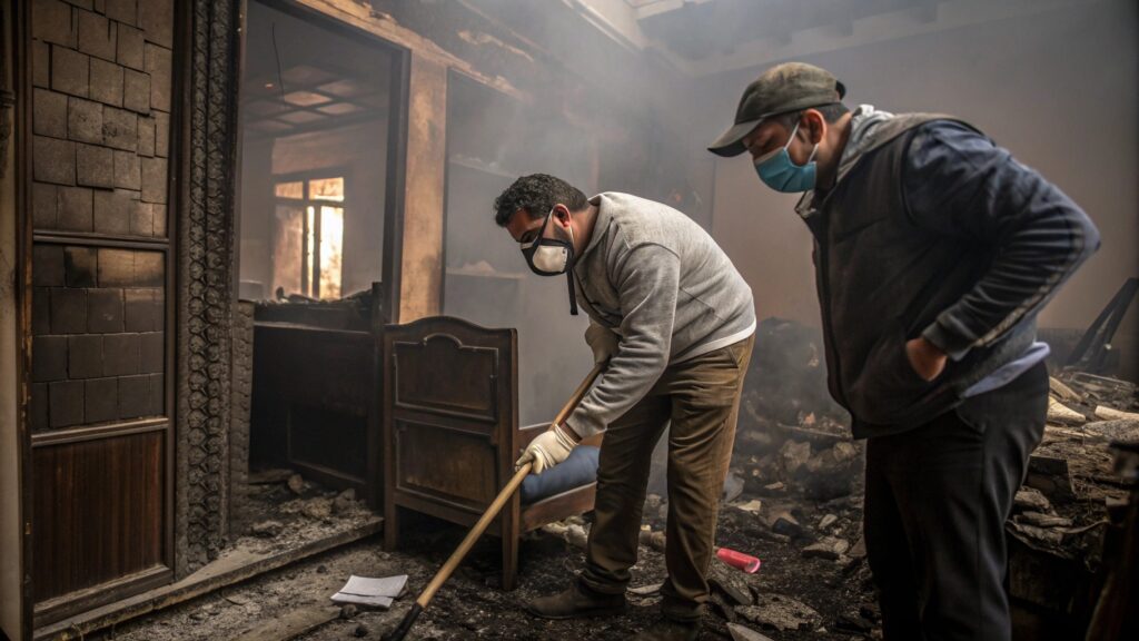 two men person working for After a Fire Damage Smoke Affects