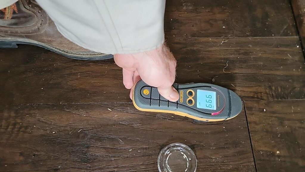 A moisture meeting before the water damage restoration. 