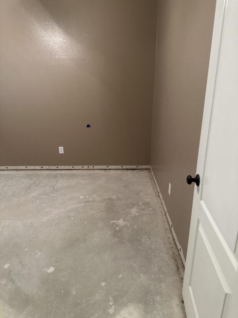 The water softener made us remove some of the flooring.
