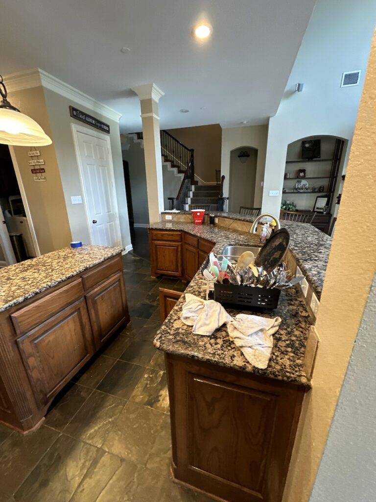 Mold lays hidden beneath this kitchen.