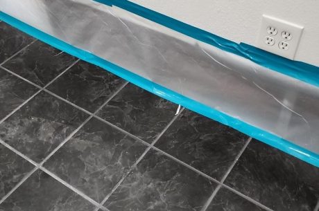 The cleaned and sanitized dryboards are a step in the water damage restoration process.