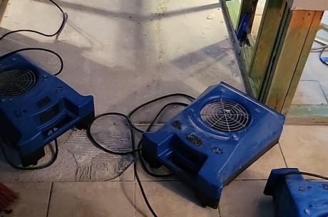 The water damage required drying equipment.
