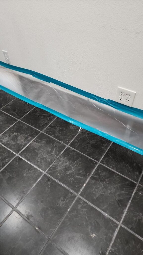 The cleaned and sanitized dryboards are a step in the water damage restoration process.