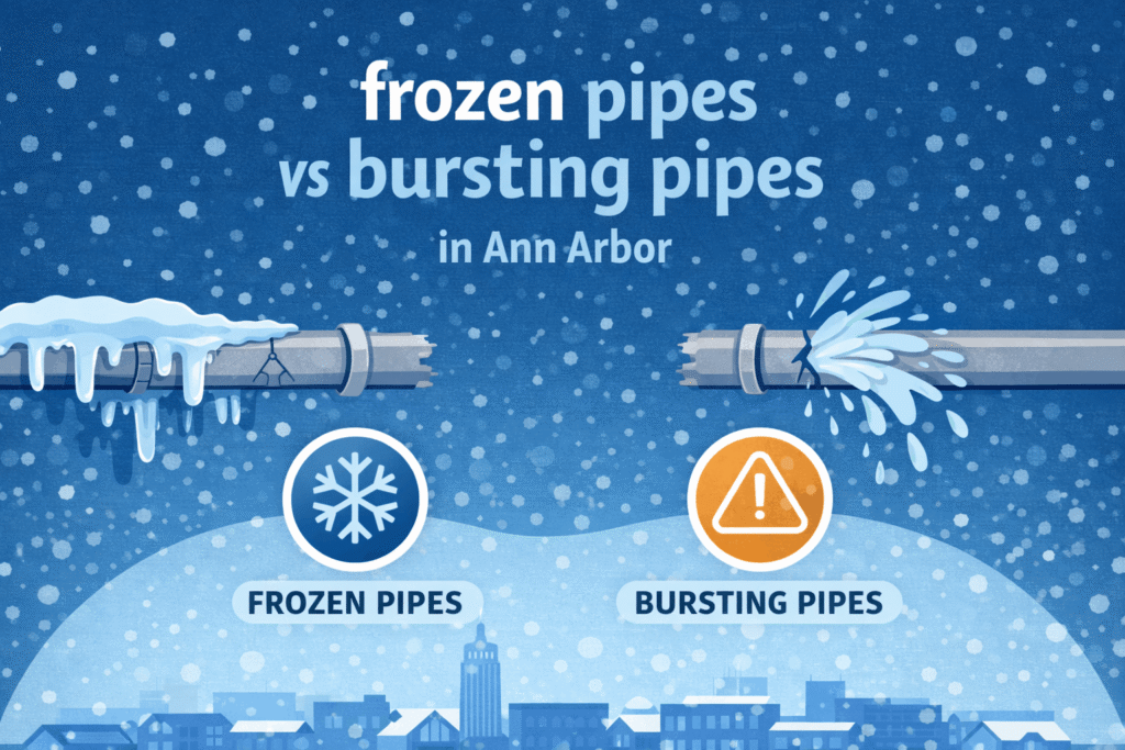 frozen pipes vs bursting pipes in Ann Arbor
