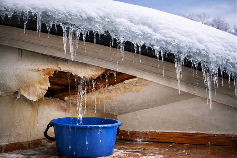 ice dams and roof leaks in Ann Arbor