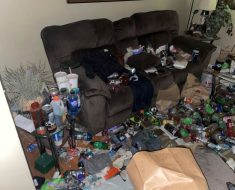 Hoarding in a living room space