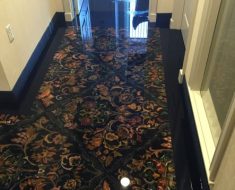 Flooded hallway of a commercial building