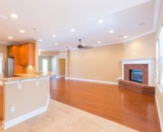 living room after fire damage restoration