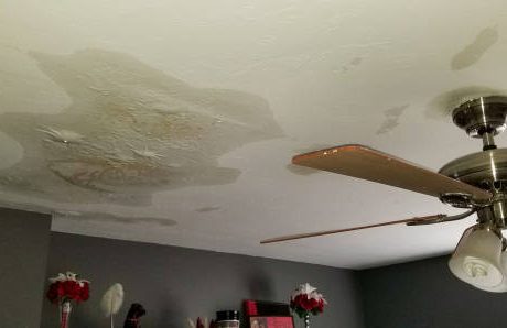 roof leak water damage repair