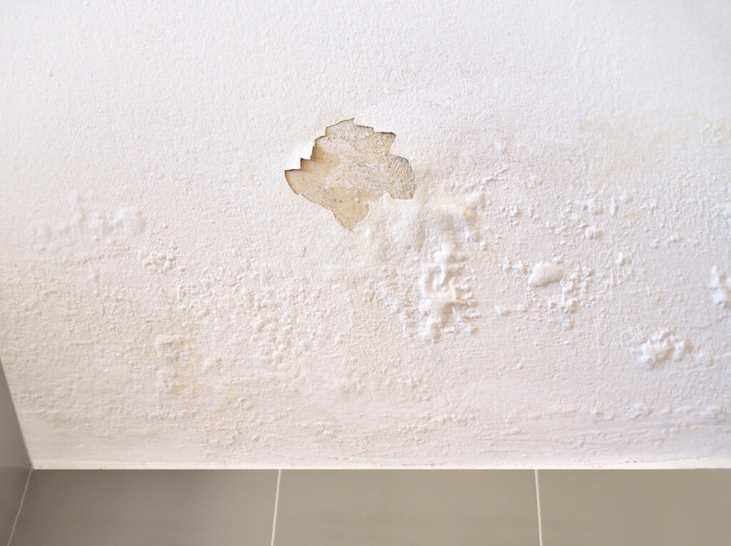 water damage to ceiling