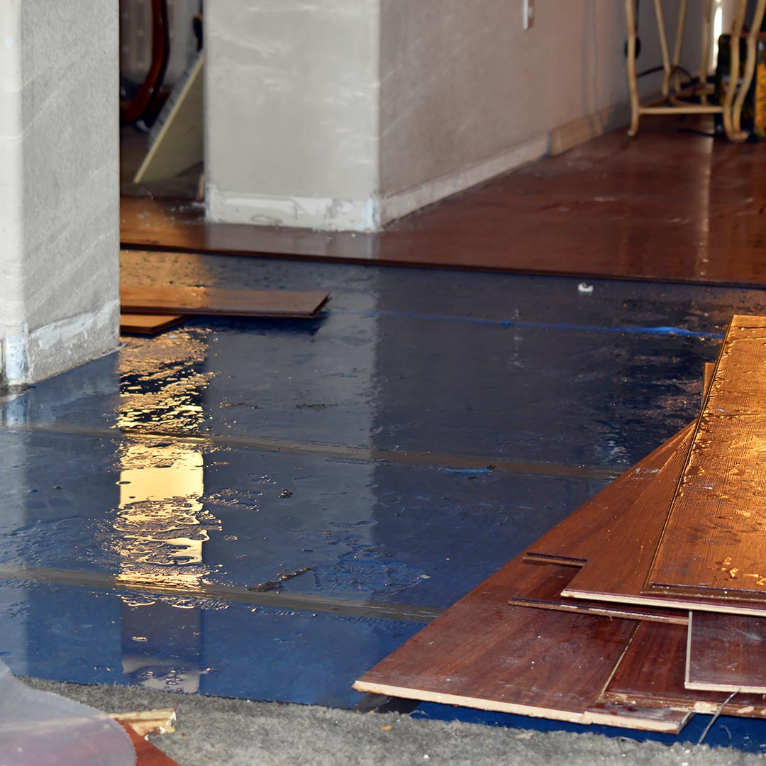 flood damage in a home