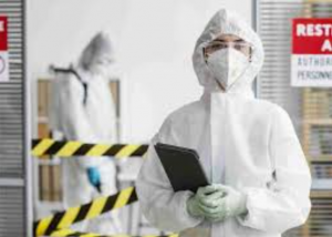 certified death cleanup service technician in Bradenton FL ready for biohazard remediation