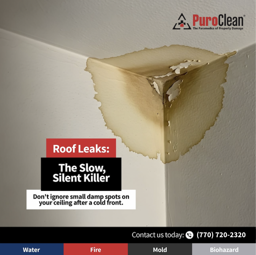 Roof Leak Water Damage in Metro Atlanta: What That Ceiling Stain Means for Your Home