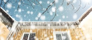 Snow Outside the building