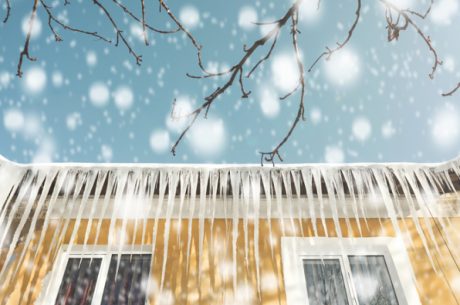 Snow Outside the building