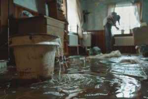 flooded room-water damage services in racine