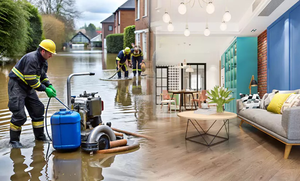 Damage homes from water