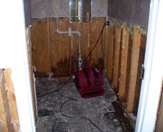 Drying equipment in place for water damage restoration by PuroClean Fayetteville NC