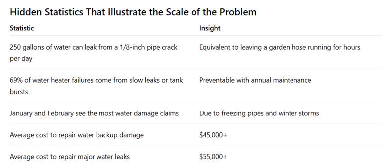 Commercial & Residential Water Damage Statistics: United States