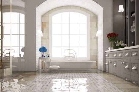 how to clean a flooded bathroom