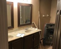 Bathroom before damage remediation by PuroClean Emergency Restoration Services Caseyville IL