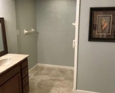 Bathroom after damage remediation by PuroClean Emergency Restoration Services Caseyville IL