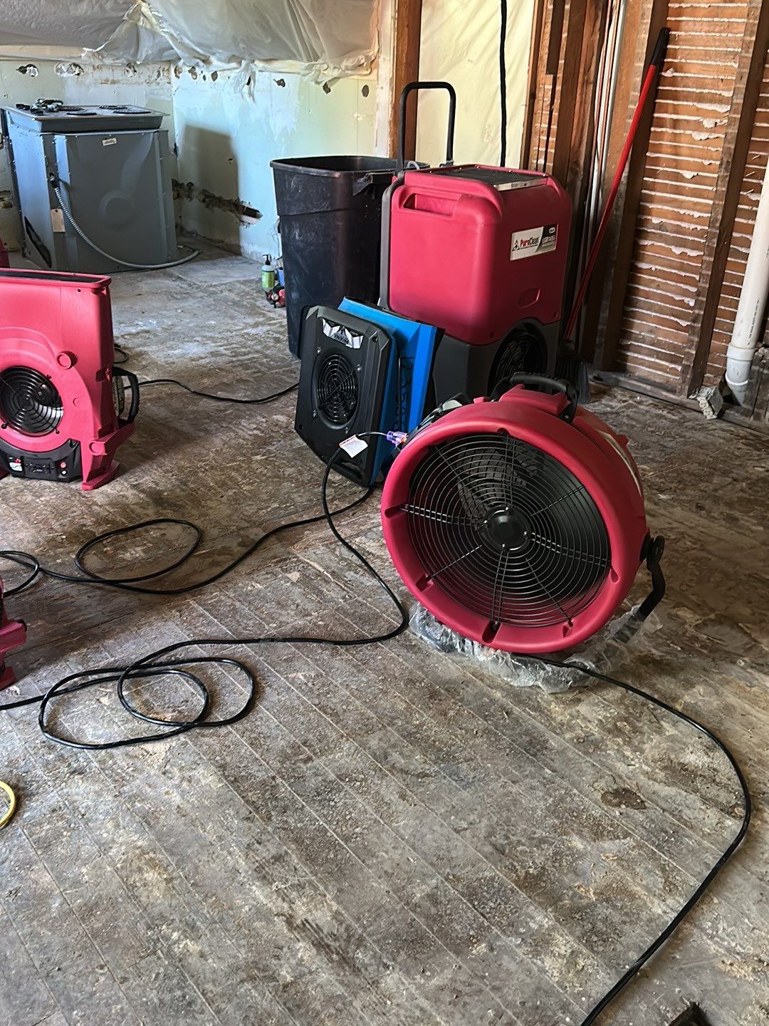 Equipment running to ensure air circulation and proper drying