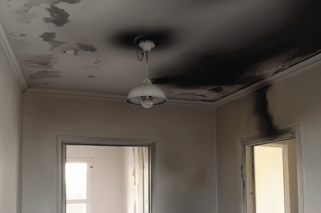 Smoke residue visible in rooms not directly affected by flames