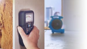 Moisture detection equipment used behind drywall