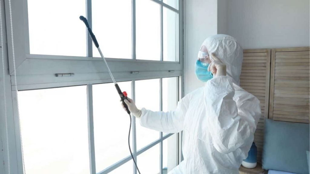 Improper cleanup attempt contrasted with professional equipment