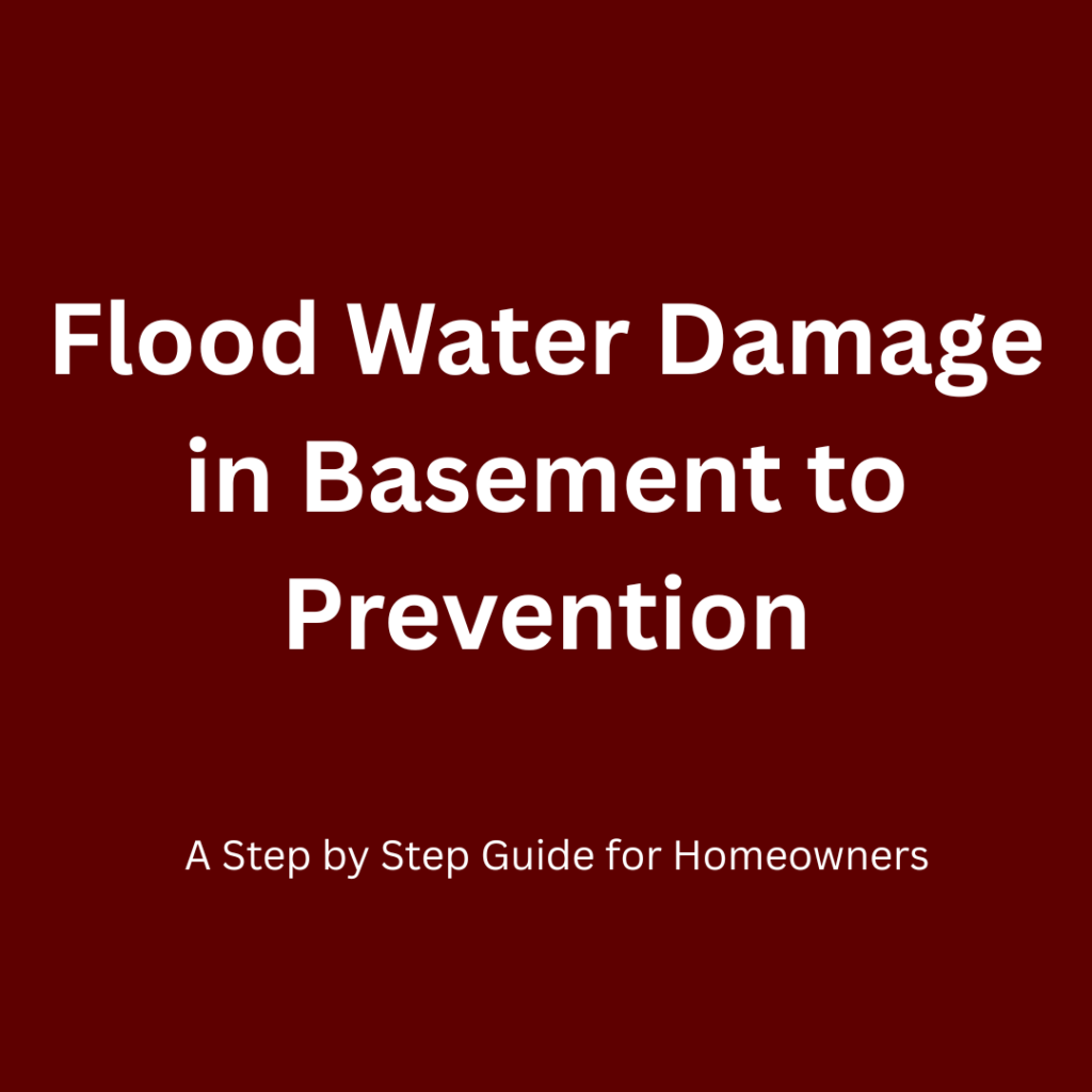 Homeowner cleaning flooded basement floor to prevent mold growth after water damage