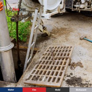 Contaminated water flooding a property during a commercial sewer backup in Charleston