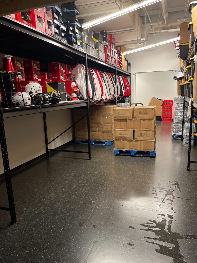 water restoration in Blackhawks Community Ice Arena