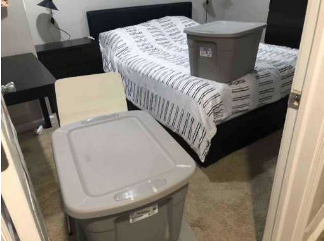 bedroom packed up