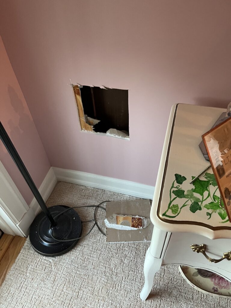 We had to remove moldy drywall for mold remediation in Dublin.