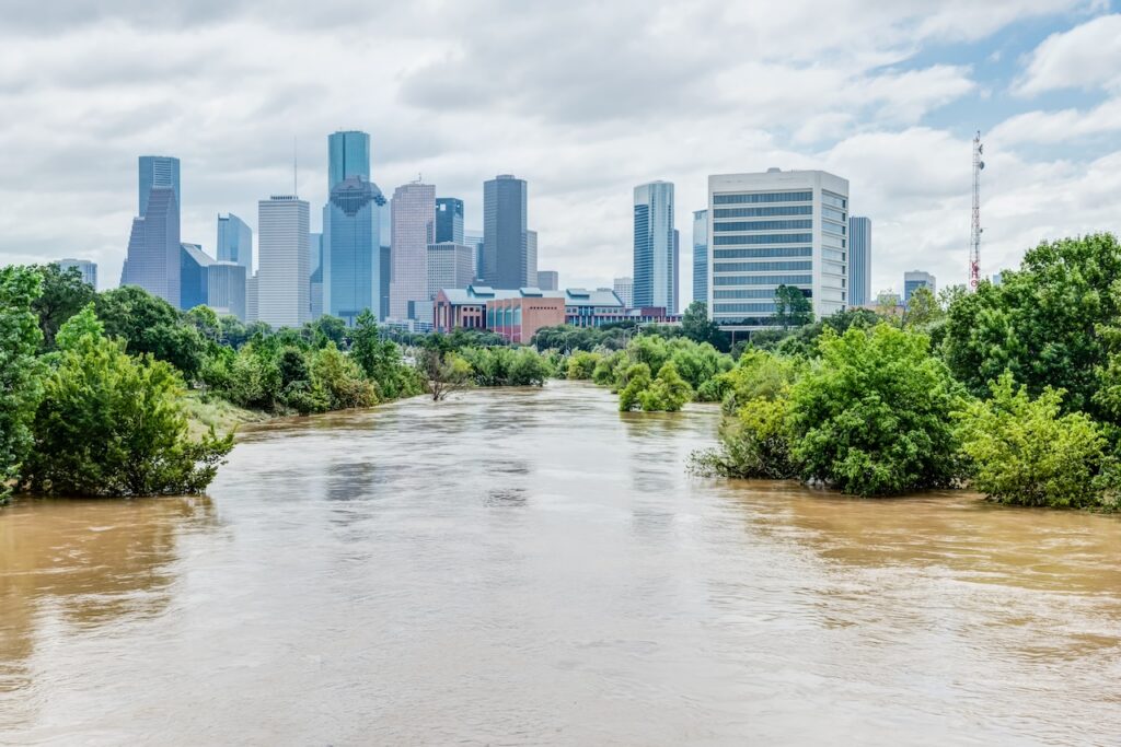 flash flood in a city