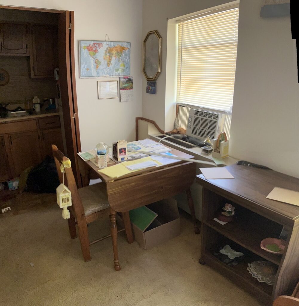 Packing contents from a fire damage restoration.