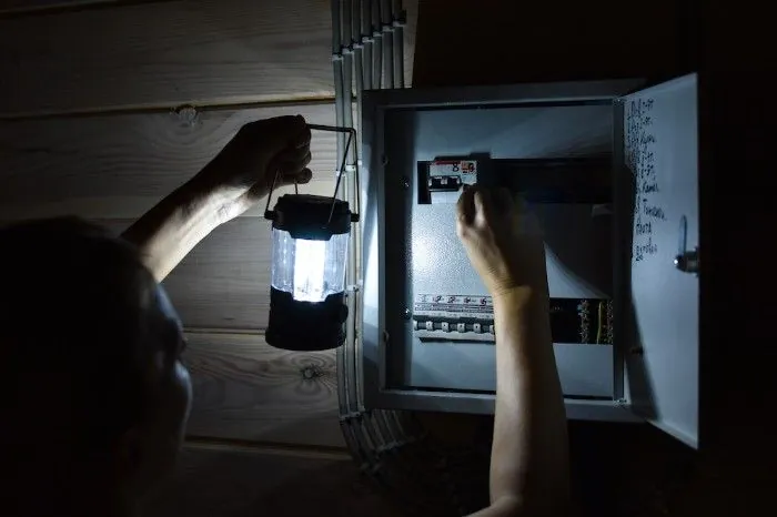 Using a lamp to try and fix power outage