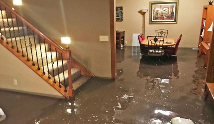 emergency water restoration team extracting water inside residential home after flooding Covington Louisiana