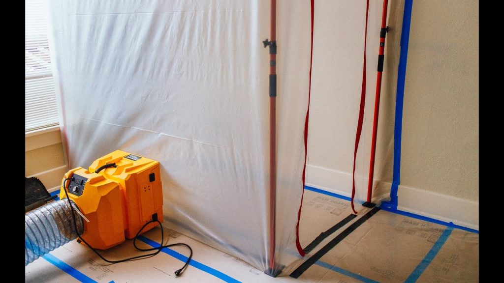 mold remediation containment setup plastic barriers residential home