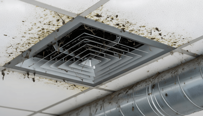 Mold growth discovered inside HVAC air ducts of a Covington LA home requiring professional mold removal and remediation services