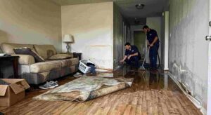 PuroClean team performing professional flood clean up in Covington LA home