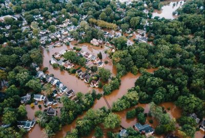 Aerial view of Cranford after Hurricane Ida