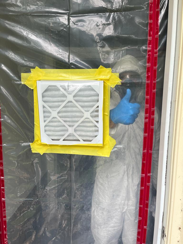 Mold remediation job after an AC leak in Deerfield Beach