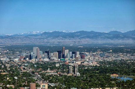 Ariel view of downtown Denver CO