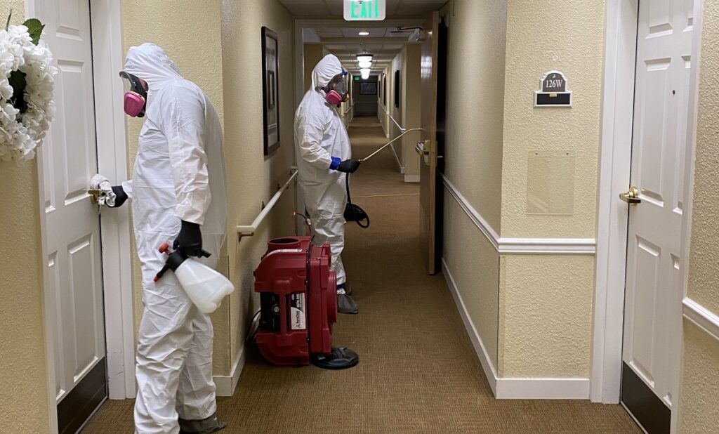coronavirus cleaning senior living facility